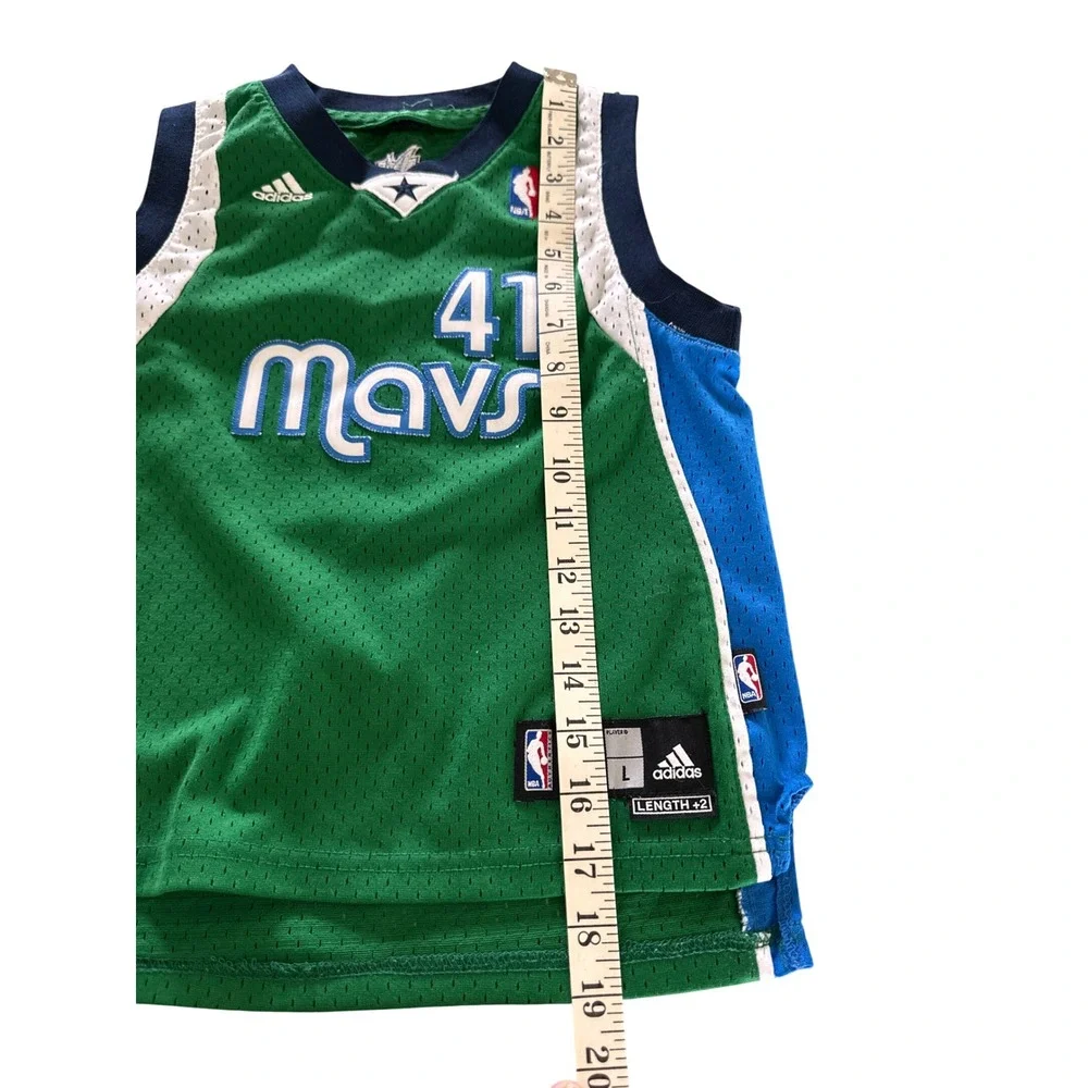 Adidas‎ NBA Mavericks Dirk Nowitzki #41 Jersey Youth Boys L 2+ Length Basketball